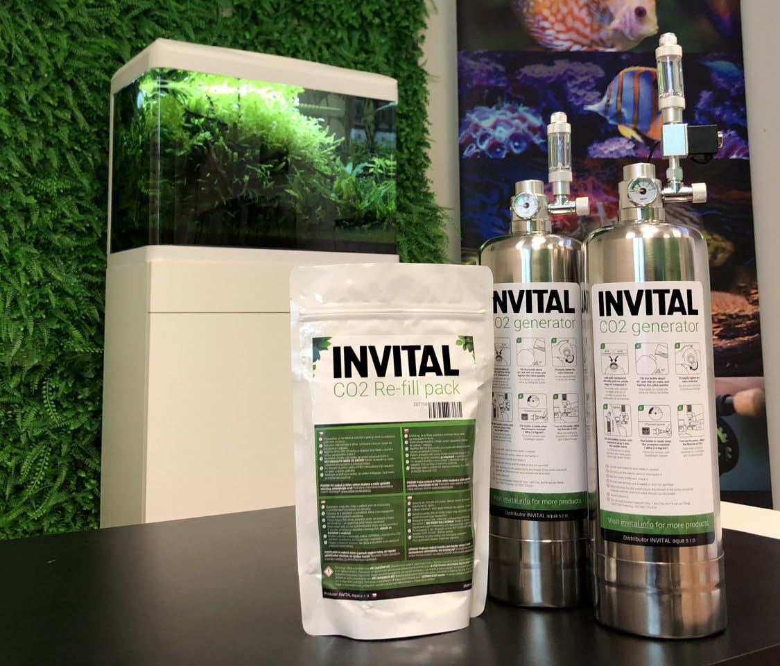 CO2-Generator | Nachfüllbare 2L-Flasche | Kontinuierliches CO2-System für Aquarien | Fischbecken-Zubehör & CO2-Regler für Aquarienpflanzen | Robuste Edelstahlkonstruktion