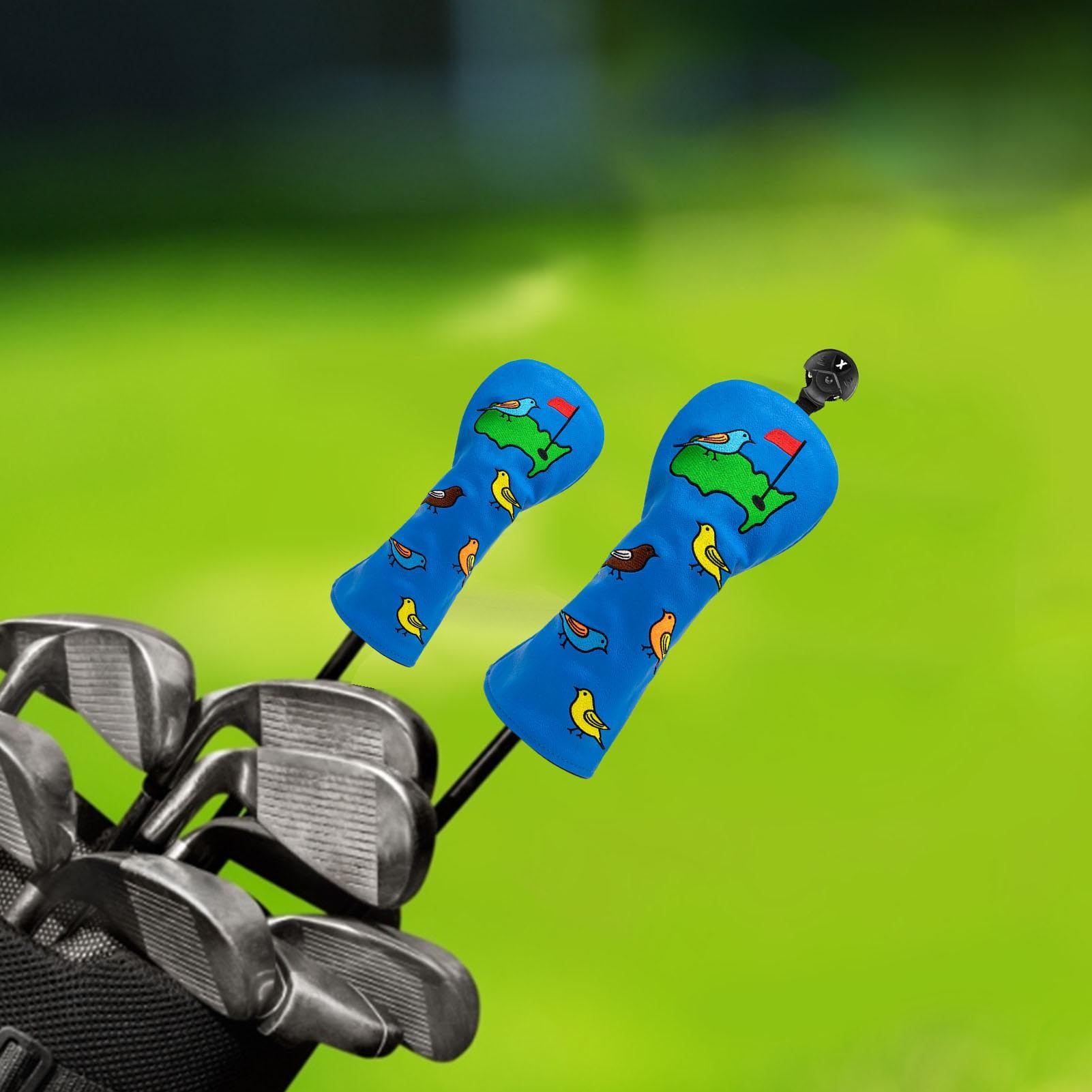 Golfkopfschutz - Grüne Kopfbedeckung Elegantes sportliches Modell Set von drei Modellen Holztreiber Dicke verstärkt Eisen Außen robust flexibel einstellbar Einfach zu manut