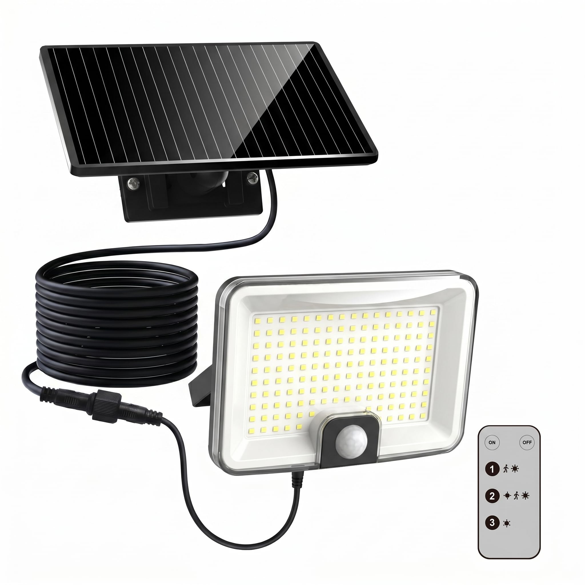 Solar Lights Outdoor, CdTe Solar Panel(15% Higher Low-Light Efficiency)Motion Sensor Solar Wall Light, 1000LM Super Bright, Split security lights, Remote Control, IP65 Waterproof for UK Front Door