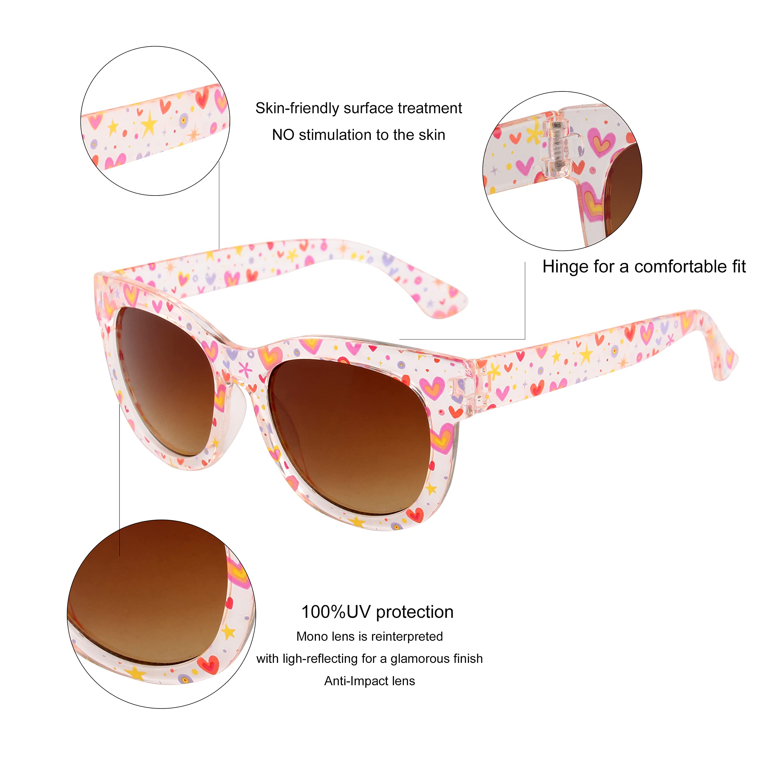 KENBO Gafas de sol para niñas con protección UV para niños pequeños