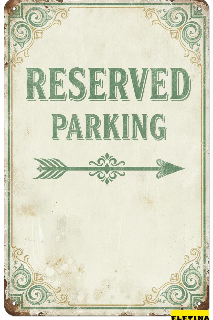 Reserved Parking Metal Warning Street Sign Outdoor Parking Lot Street Road Business Decor 8x12in