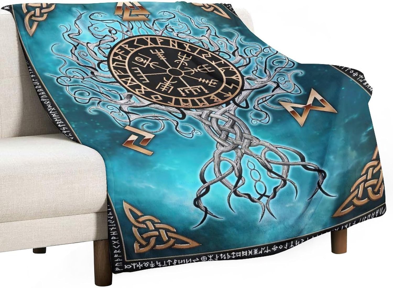 Viking Blanket Viking Totem Blanket Ancient Scandinavian