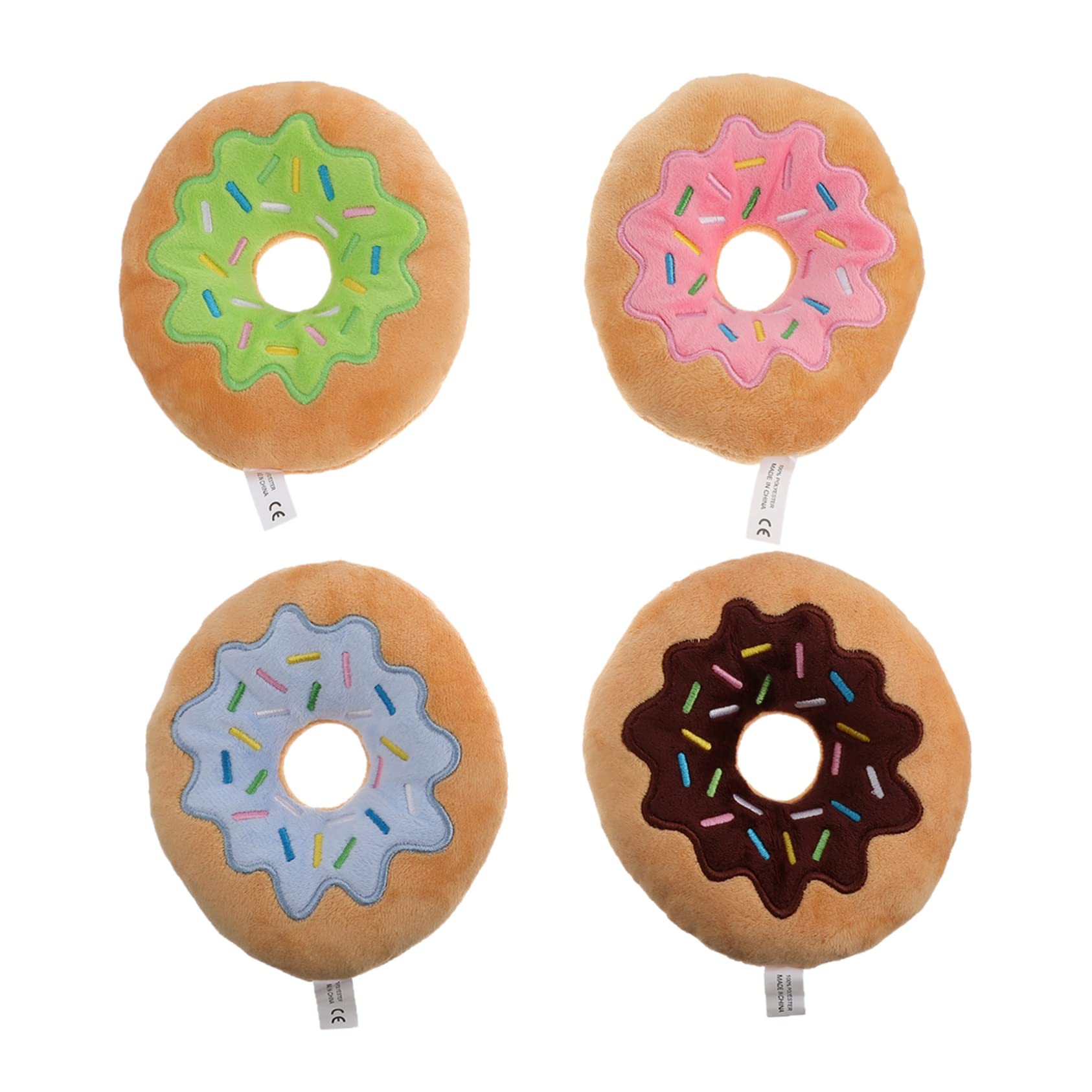 Didiseaon 4pezzi Giocattoli Squeaky Per Cani Morbidi Donuts Peluche Da Giocattoli Da Masticare Interattivi Per Cuccioli Divertenti e Sicuri Per Gioco