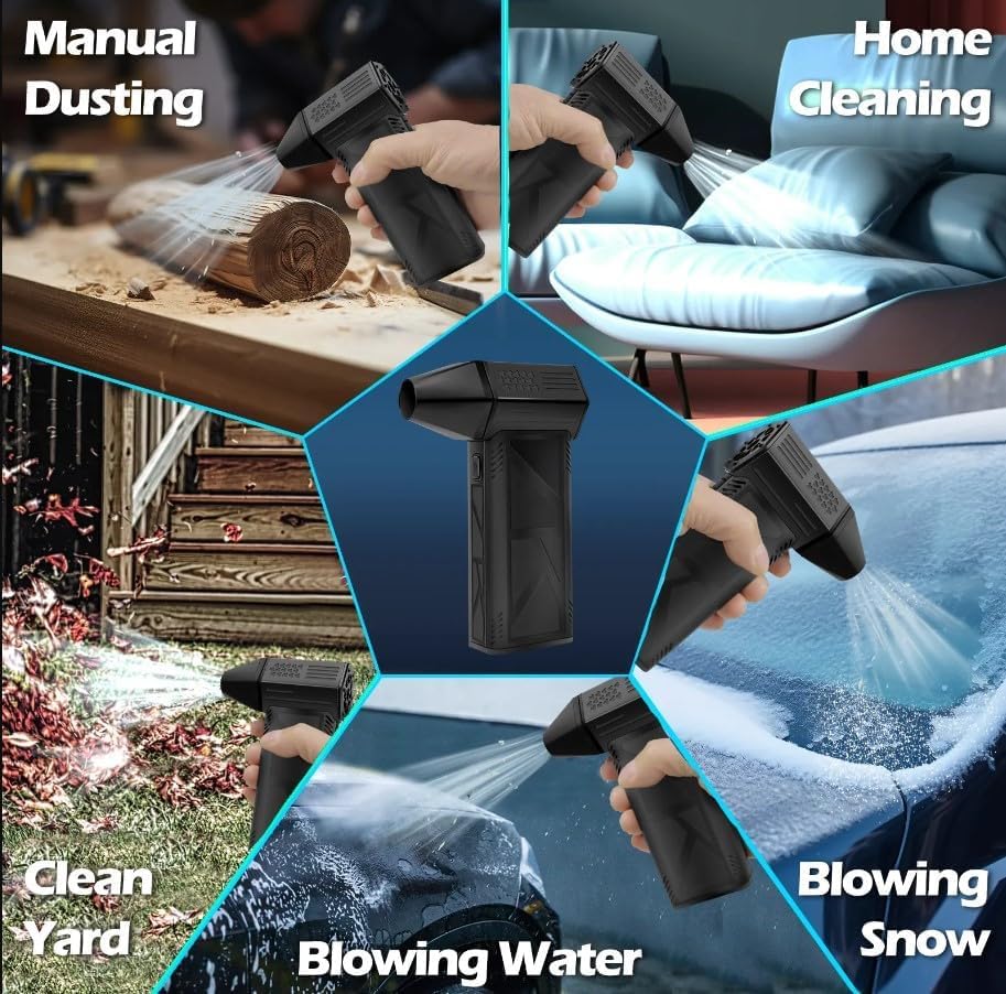 Image of Portable Turbo Mini Jet Blower Fan - 130,000 RPM High-Speed Brushless Motor, Powerful 100 MPH Airflow, Handheld Electric Air Blower & Dust Cleaner for Car, PC, Home, Office & Workshop Dust Cleaning