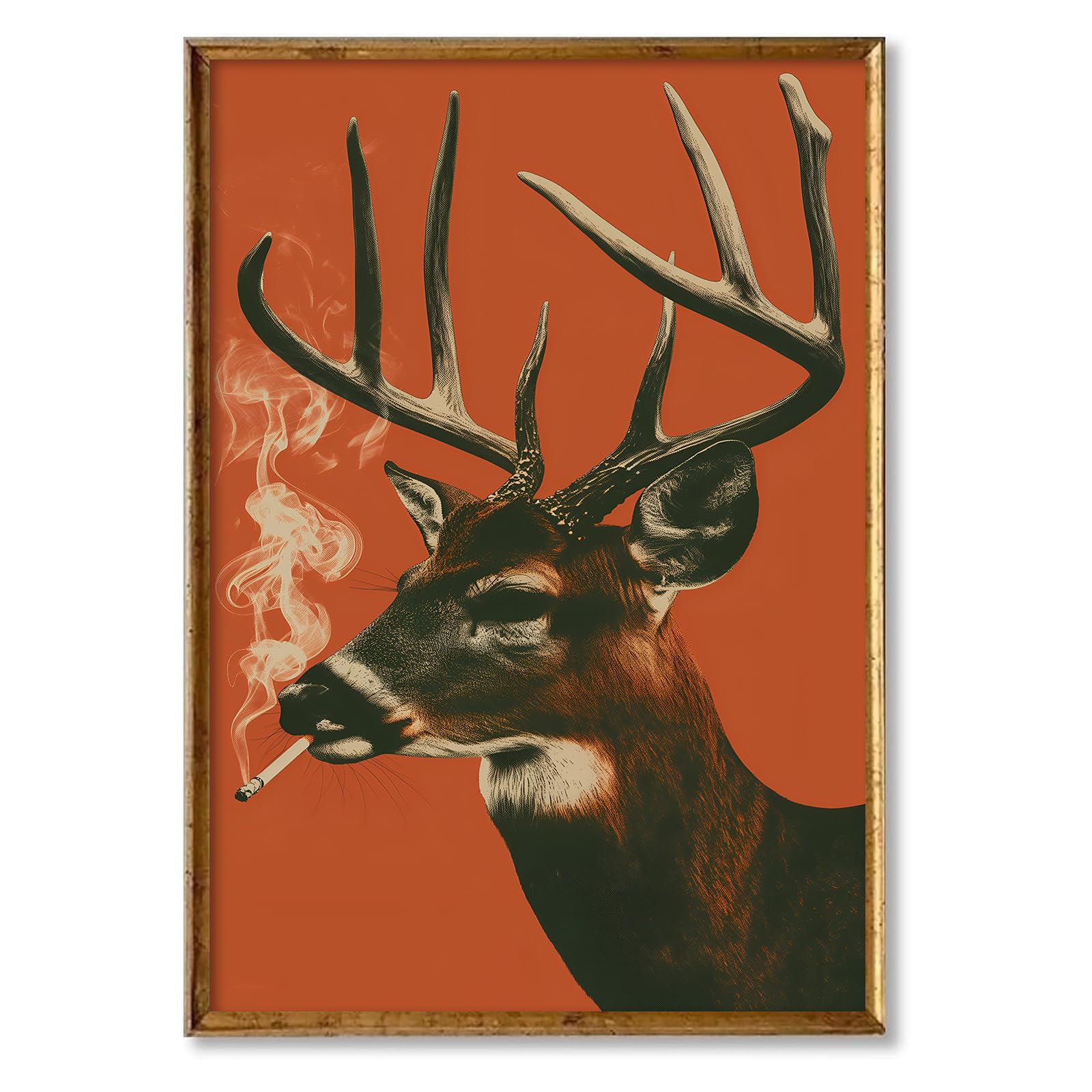 Amazon.com: Smoking Deer Print Vintage Animal Paintings Rustic Deer  Pictures Animal Smoking Canvas Wall Art Vintage Wildlife Artwork Trendy  Animals Poster Watercolor Deers Wall Art Funny Animals Art Prints 16x24in  No Frame