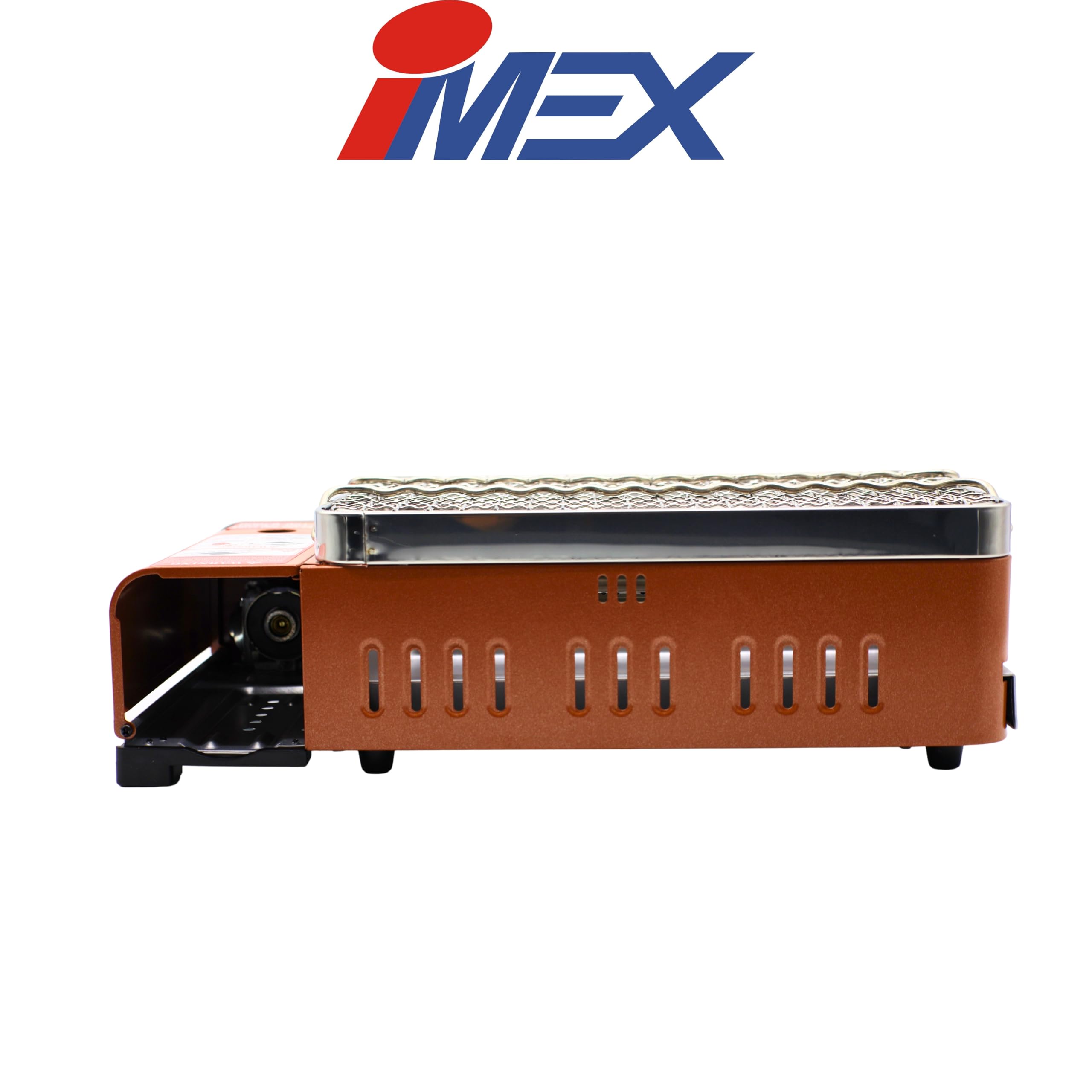 IMEX Camping Gasgrill – Reisegrill mit Transporttasche, Tragbarer BBQ Tischgrill für Butangas, Ideal für Reisen, Camping & Outdoor Barbecue BDZ-Q3000