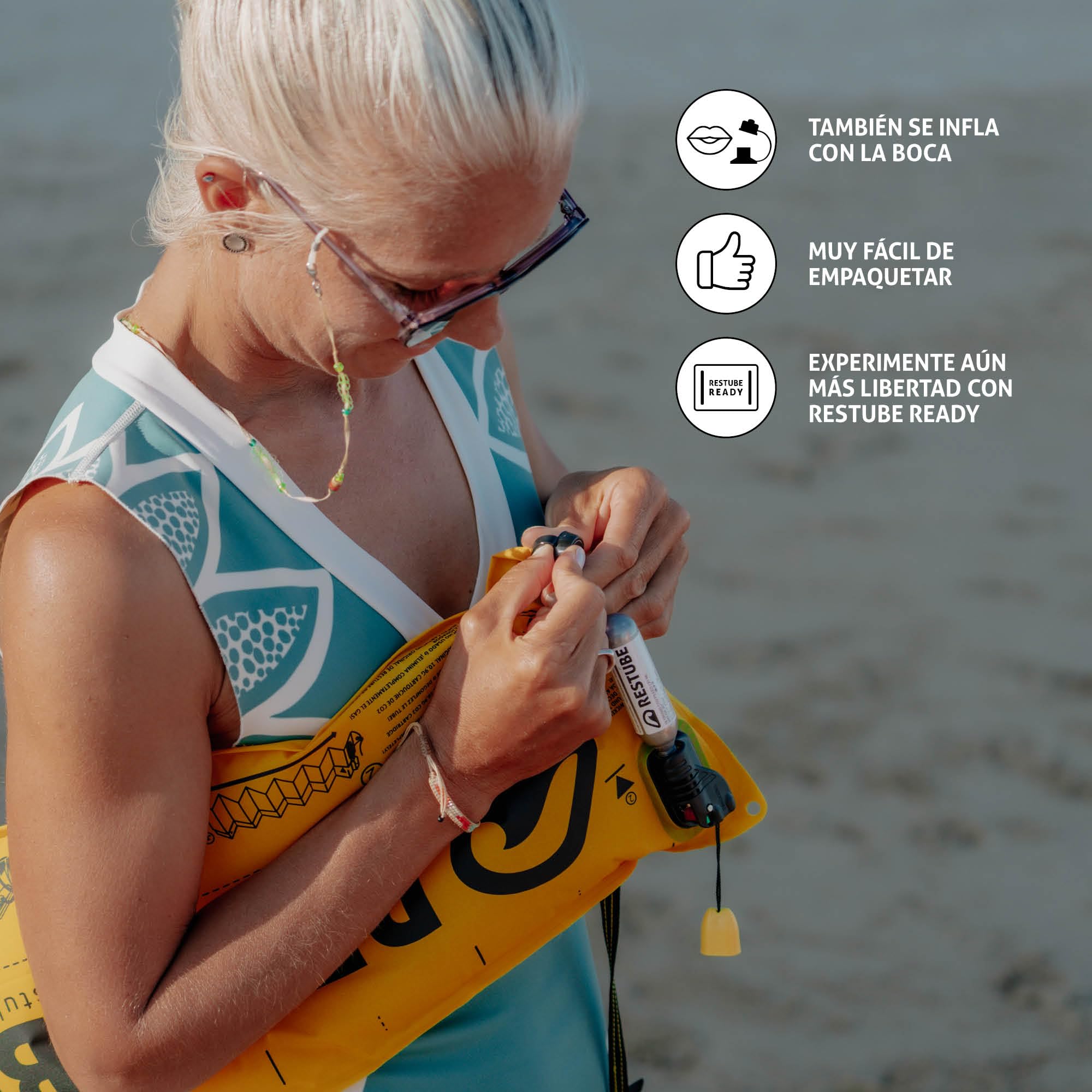 restube Beach Boya de natación, Unisex Adulto, Jet Black, Small
