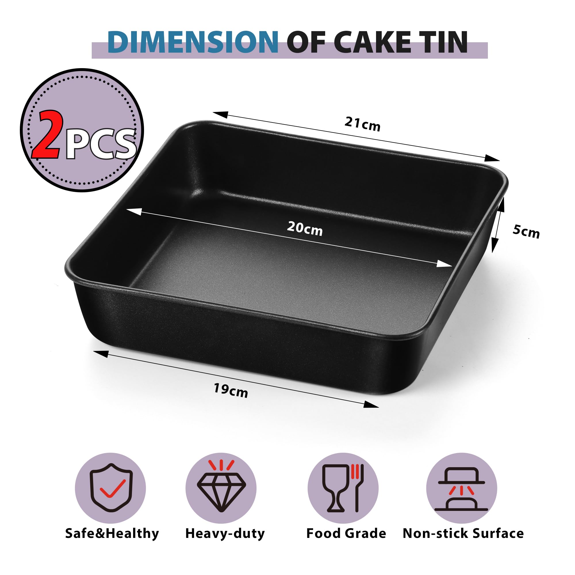 Joyfair Set Di 2 Teglie Per Pane In Acciaio Inox - 23,5x12,7x6,3 Cm - Antiaderenti, Adatte A Forno E Friggitrice Ad Aria