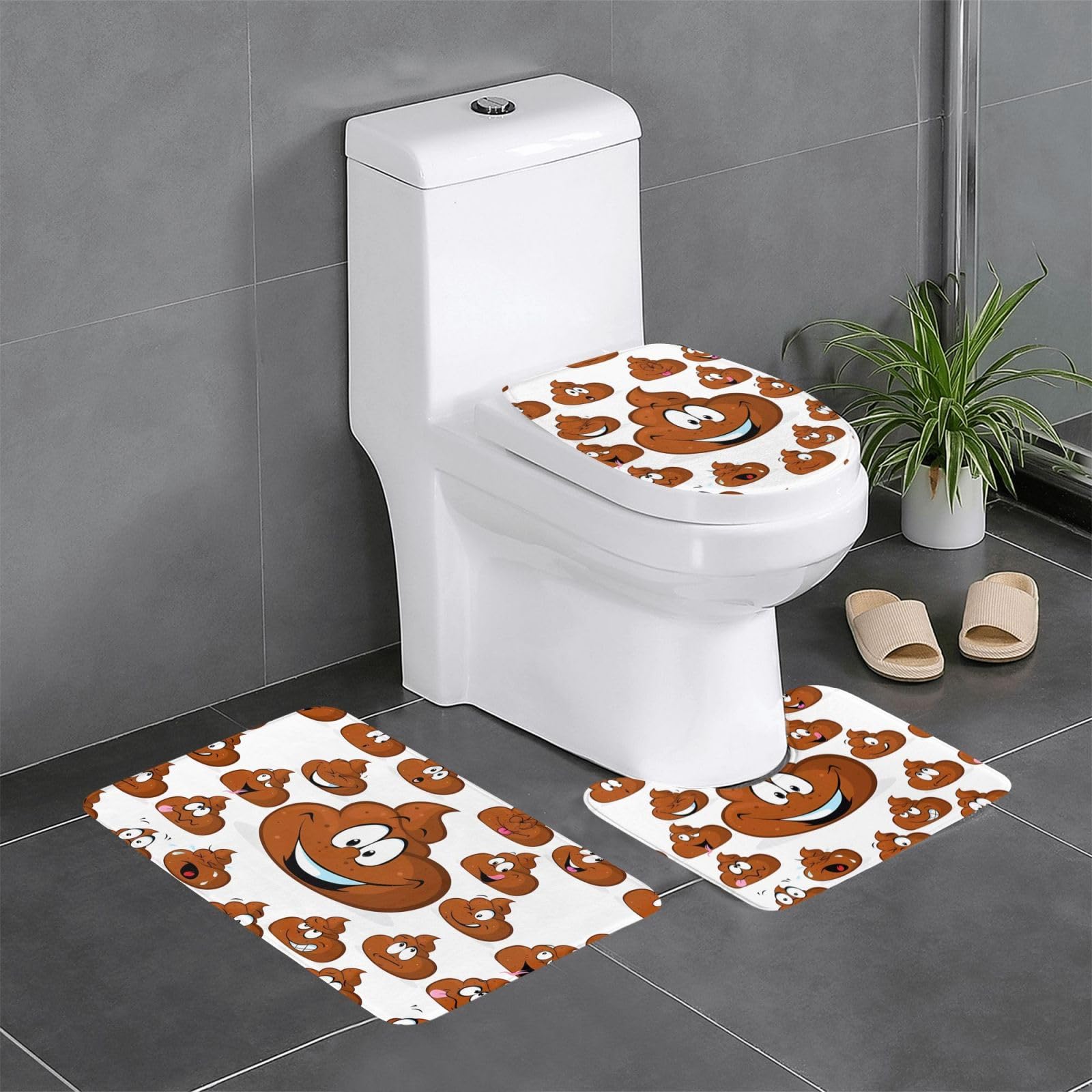 Alfombras de baño de 24 x 16 pulgadas Funny Poop Prints ideales para un confort diario de spa