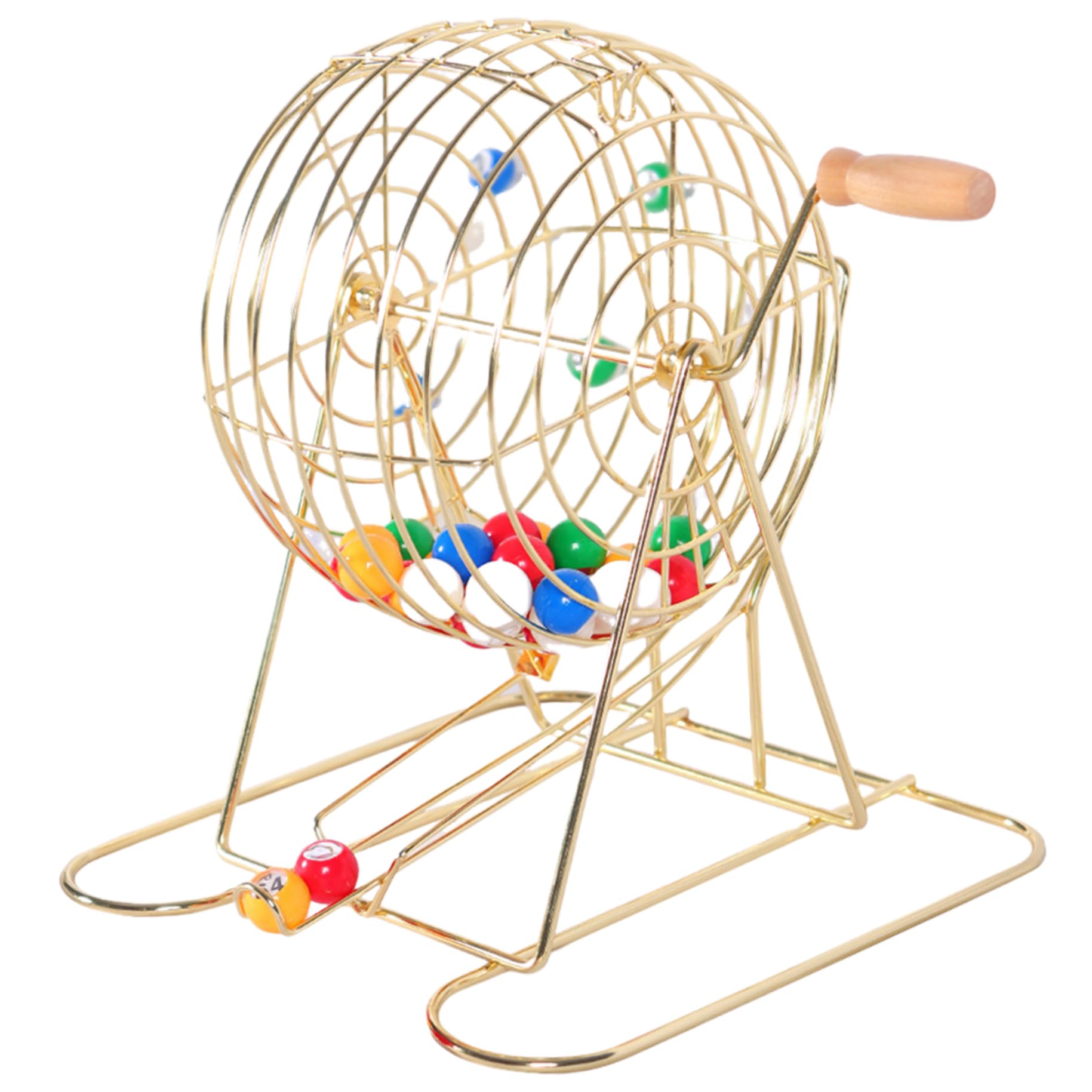 Ensemble de Bingo à manivelle Comprenant 1 Cage et 50 balles, Jeu en métal verrouillable avec Toboggan pour fête, réunion annuelle, fête de Carnaval