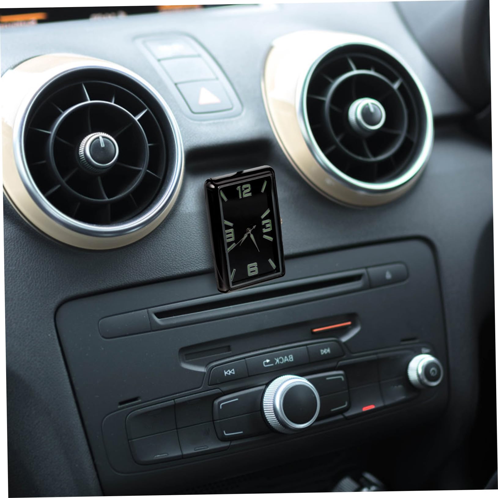 Reloj Salpicadero del Coche Cuadrado Negro de Aleación