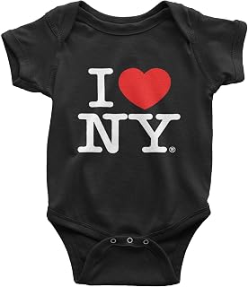 I Love NY New York Baby Infant Screen Printed Heart Bodysuit Black Medium 12