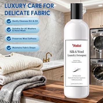 Wool & Cashmere Laundry Detergent, Double Concentrated Neutral PH Shampoo, Compatible With Silk, Wool, Cashmere Delicate Wash, Soft & Comfortable - 16.91 Fl Oz