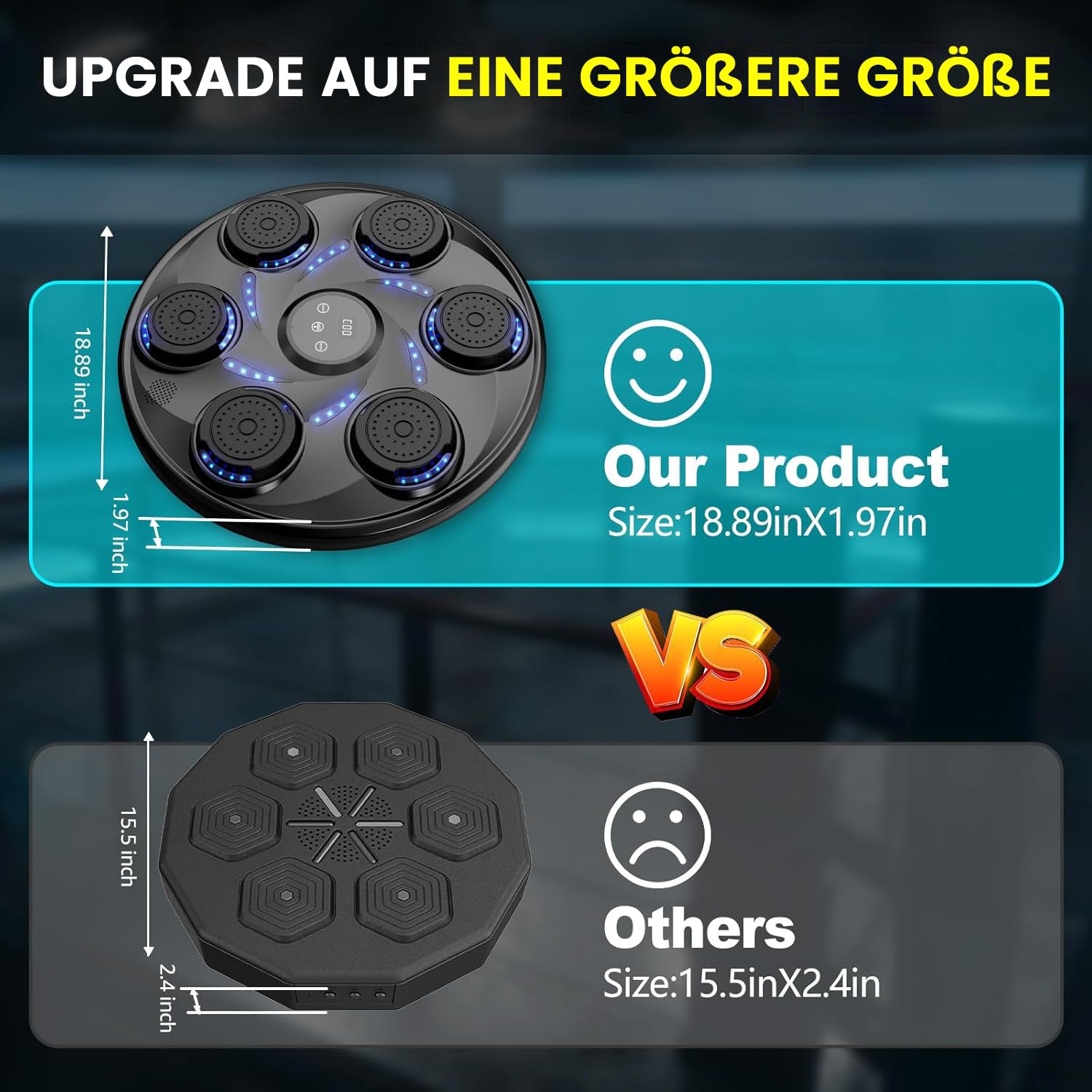 2025 Neu Music Boxing Machine mit Bluetooth,LED Licht BoxMaschine mit Musik mit Boxhandschuhen, Elektronische Boxing Machine zur Wandmontage mit 9Geschwindigkeitsmodi und Zählmodus