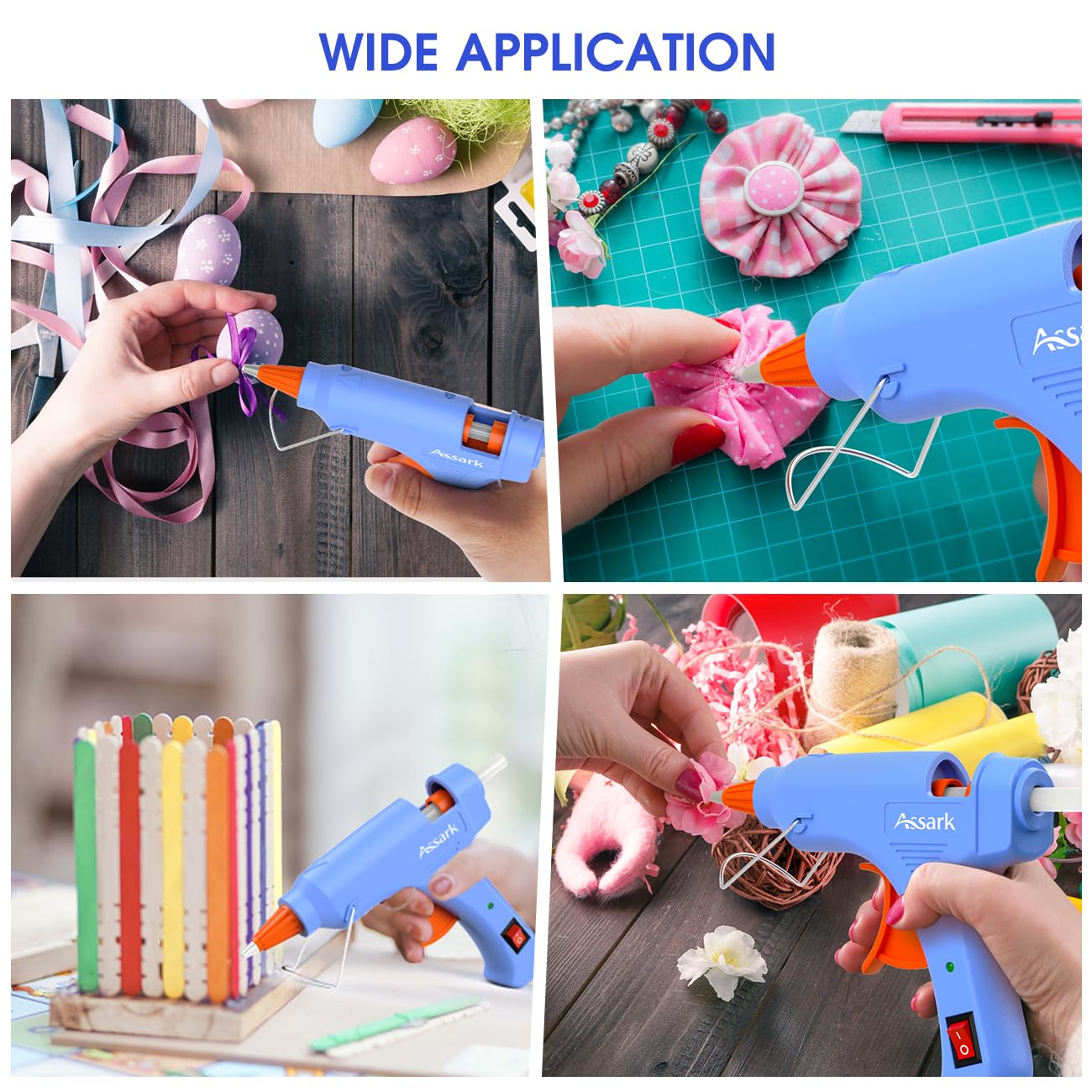 Assark Mini Hot Glue Gun Kit - 30W Fast Heating -6 Assark Mini Hot Glue Gun Kit - 30W Fast Heating -6