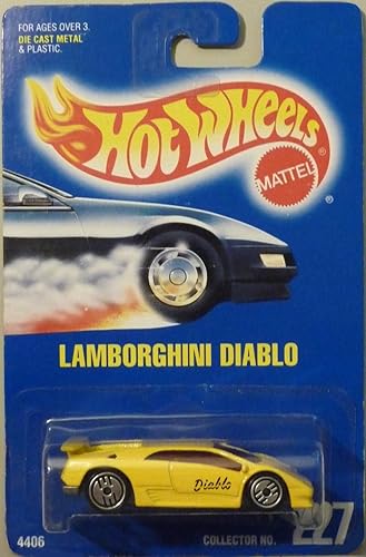 Hot Wheels 1991 1:64 Escala Amarillo Lamborghini Diablo Die Cast Car # 227