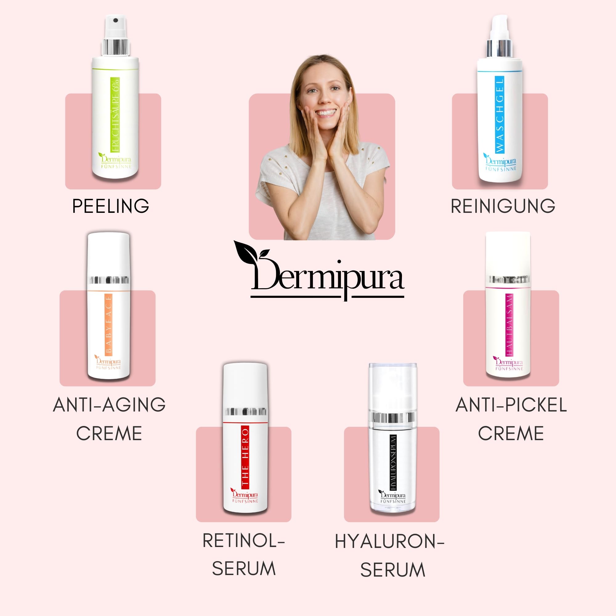 FÜNFSINNE | Dermipura | The Hero | Fortschrittliches Retinol Serum für glattere Haut mit 3fach-Komplex aus Granaktivem Retinol (Vit. A), Bakuchiol, Niacinamid (Vit.B3) | 50ml
