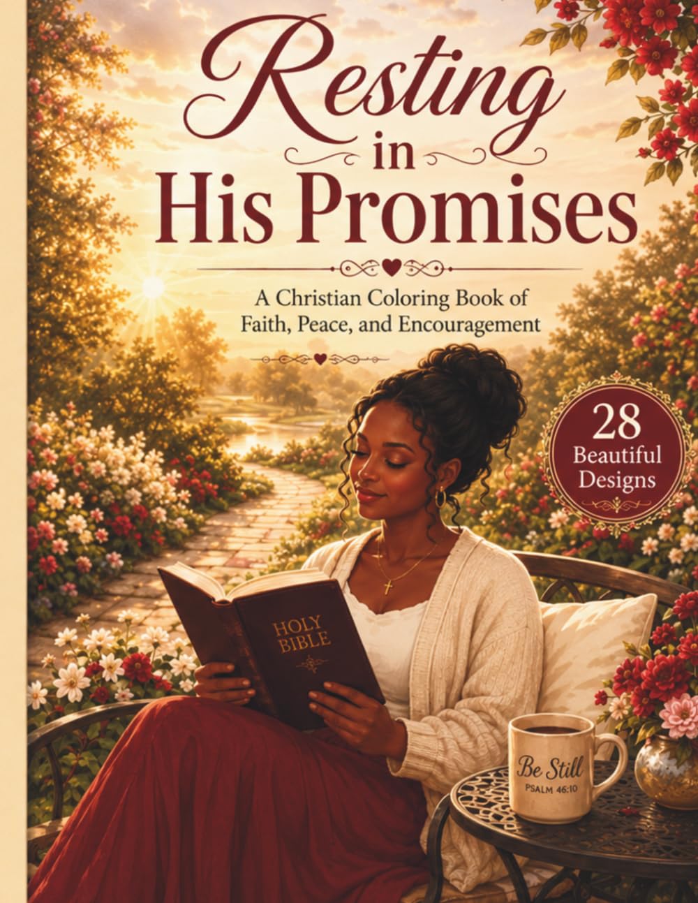 Rest In His Promises: A Christian Coloring Book of Faith, Peace and Encouragement