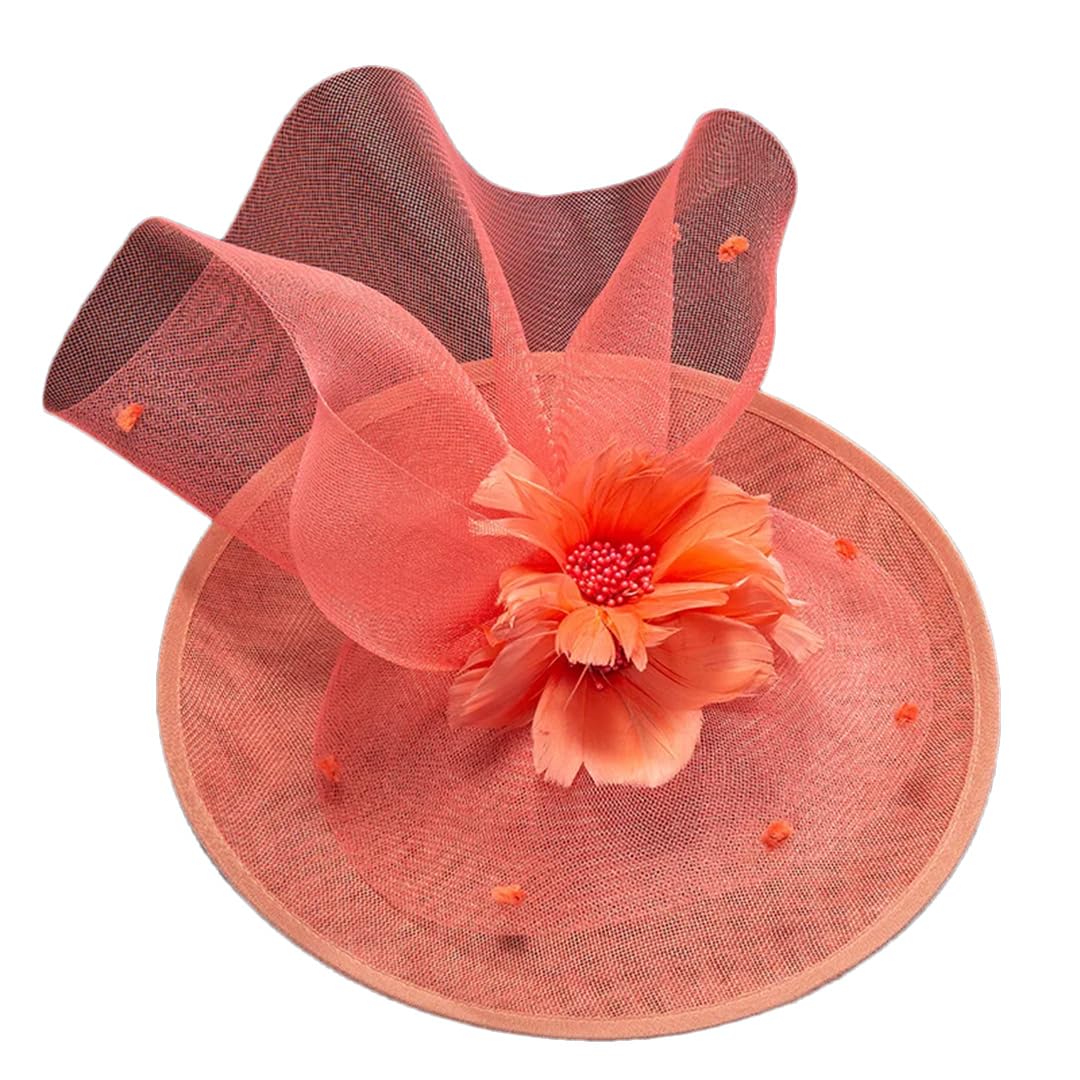 Yeuyyben Cappello da donna in rete Chapeau cappello fascinator elegante fascia sposa festa banchetto pillbox Cap Femme