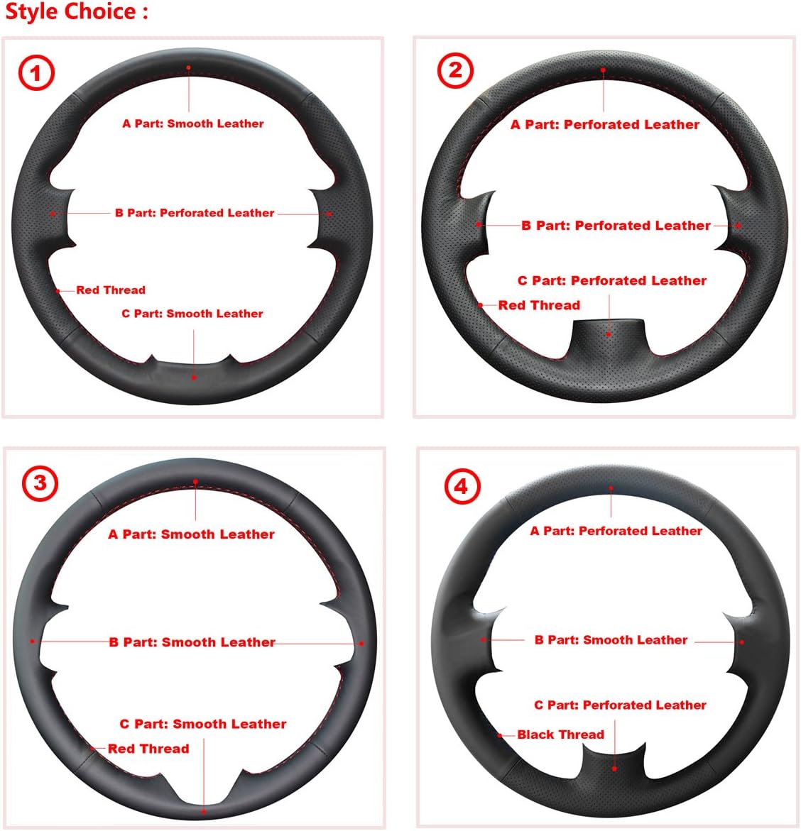 Ablee Loncky Microfiber Leather Car Steering Wheel Cover for 2010 2011 2012 2013 2014 2015 2016 Hyundai Genesis Coupe 2D Accessories