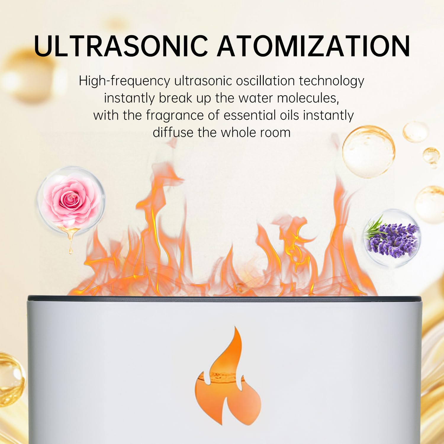 Diffuseur d'Huiles Essentielles avec Lampe Himalayenne, 250ml, Humidificateur d'air LED Multicolore, Aromathérapie