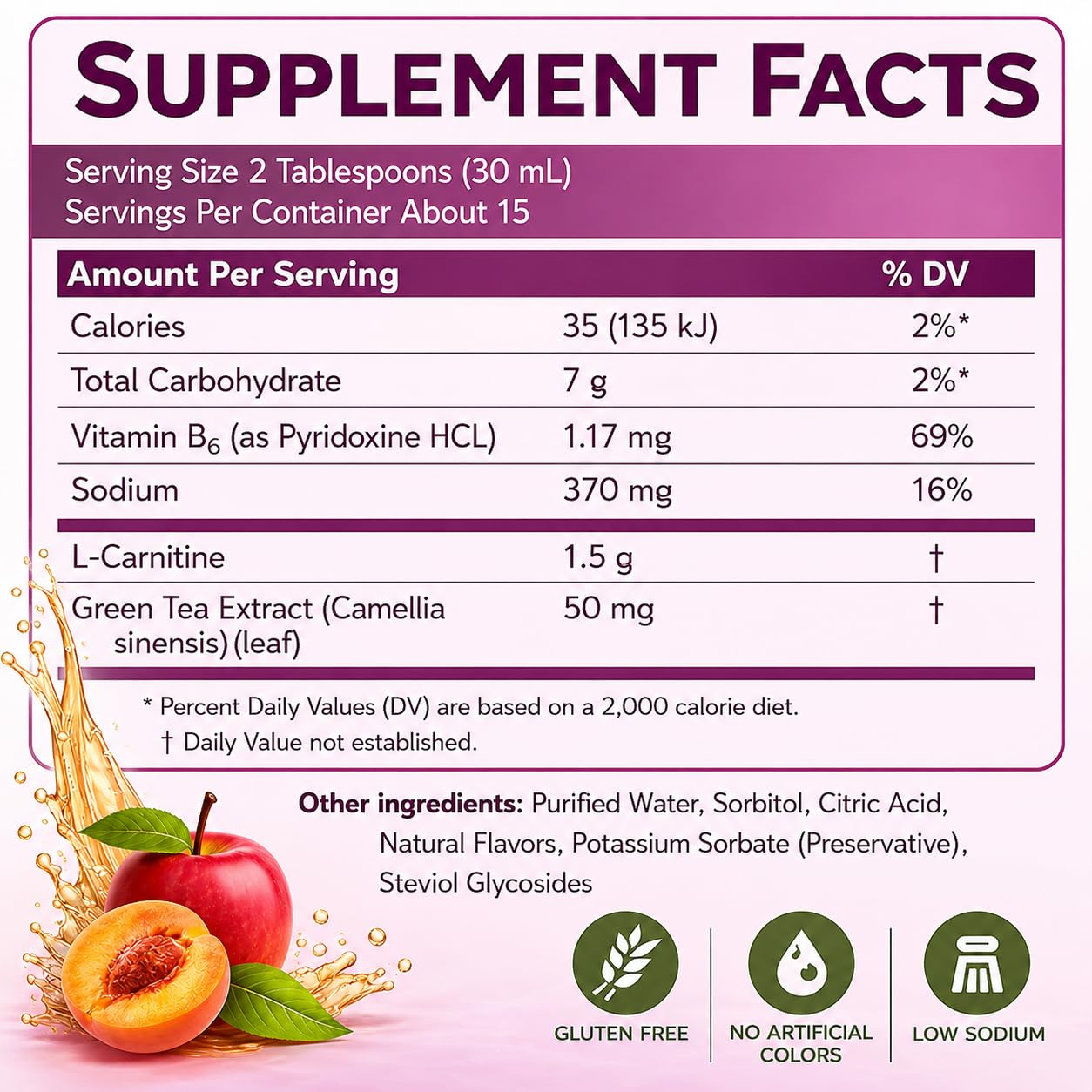 L-Carnitine Liquid Shots 1500mg with Green Tea Extract and Vitamin B6 – Concentrated (450 Ml) – Drink Supplement with Green Tea & Vitamin B6 | Orange Passion Fruit