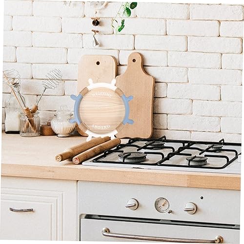 Miniatura 4 de OSALADI Bandeja de timón Bandeja de madera para café, bandejas decorativas para servir, platos de postre de madera, bandeja de almacenamiento de