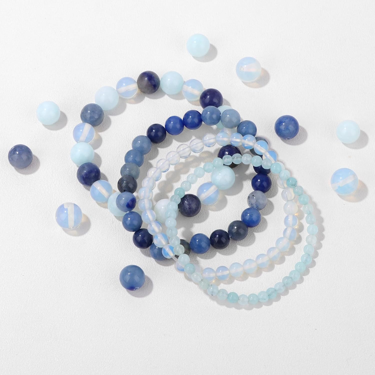 4pcs Beaded Bracelets for Women,Natural Healing Crystal Gemstones Bracelet,Anxiety Stress Relief Bracelet Handmade purple Jewelry Gifts for Women - Image 5