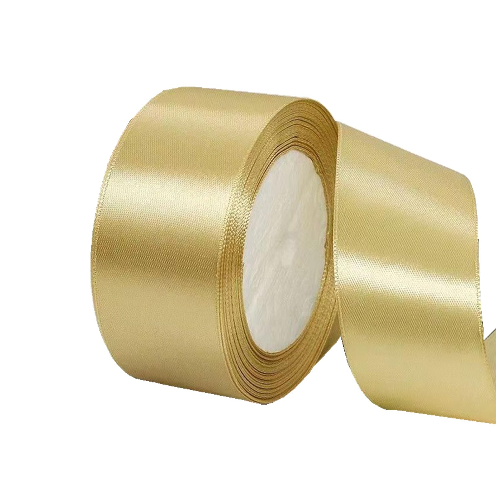 40mm Champagne Gold Ribbon for Gift Wrapping 22M, Single-Sided Satin Ribbon Christmas Ribbion Gift Wrapping