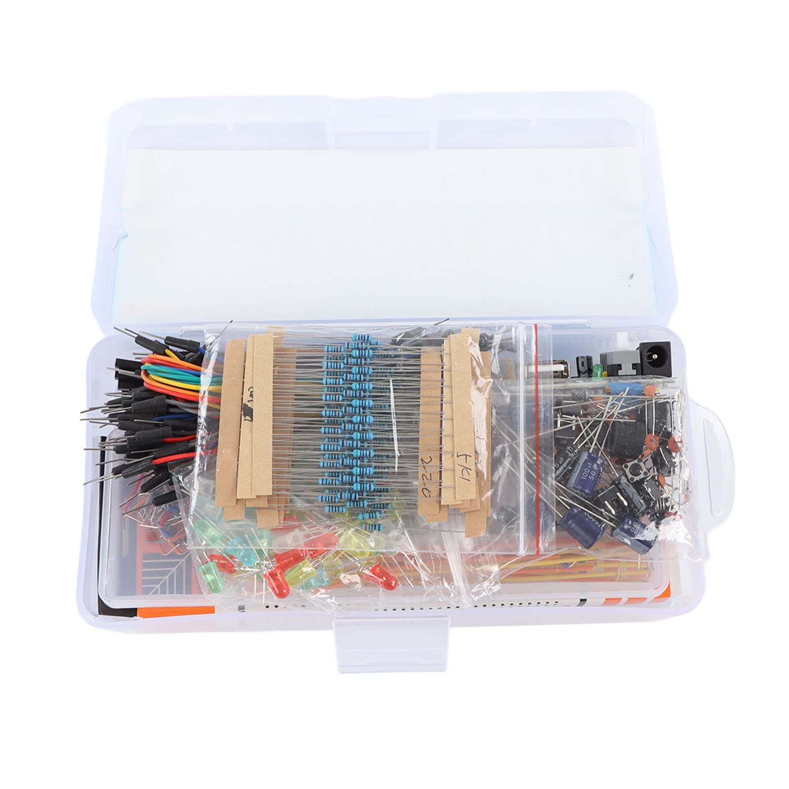 Generic Assortimento Divertente di Componenti Elettronici con Breadboard da 830 Fori per R3, Kit Elettronico Completo e Multifunzionale per gli Appassionati del Fai da Te