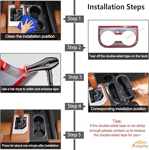 Miniatura 4 de Soporte para reposabrazos central para asiento delantero de automóvil, adhesivo decorativo compatible con Toyota Tundra 2014-2021, reposabrazos de