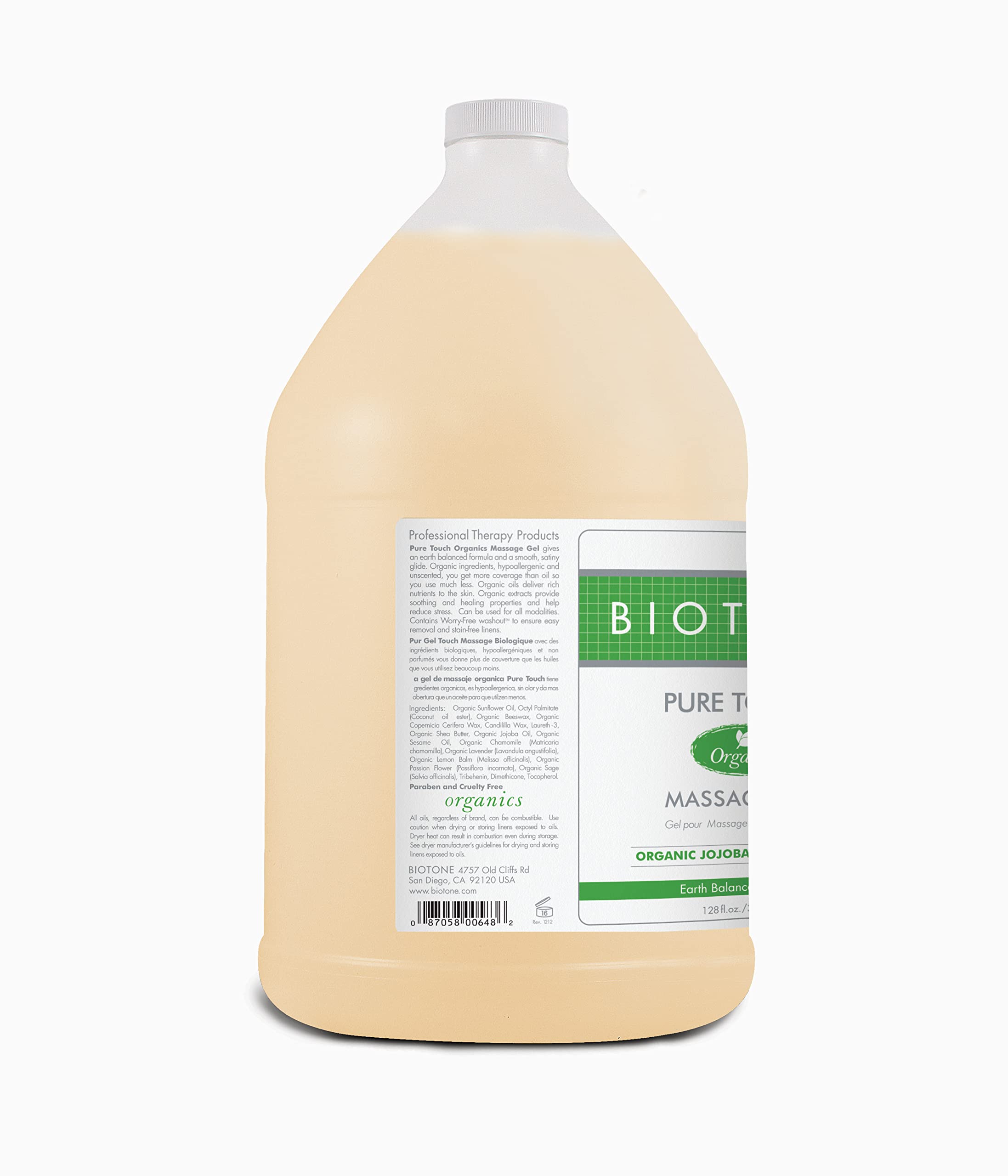 Biotone Pure Touch Organic Massage Gel 128 Ounce product thumbnail 3