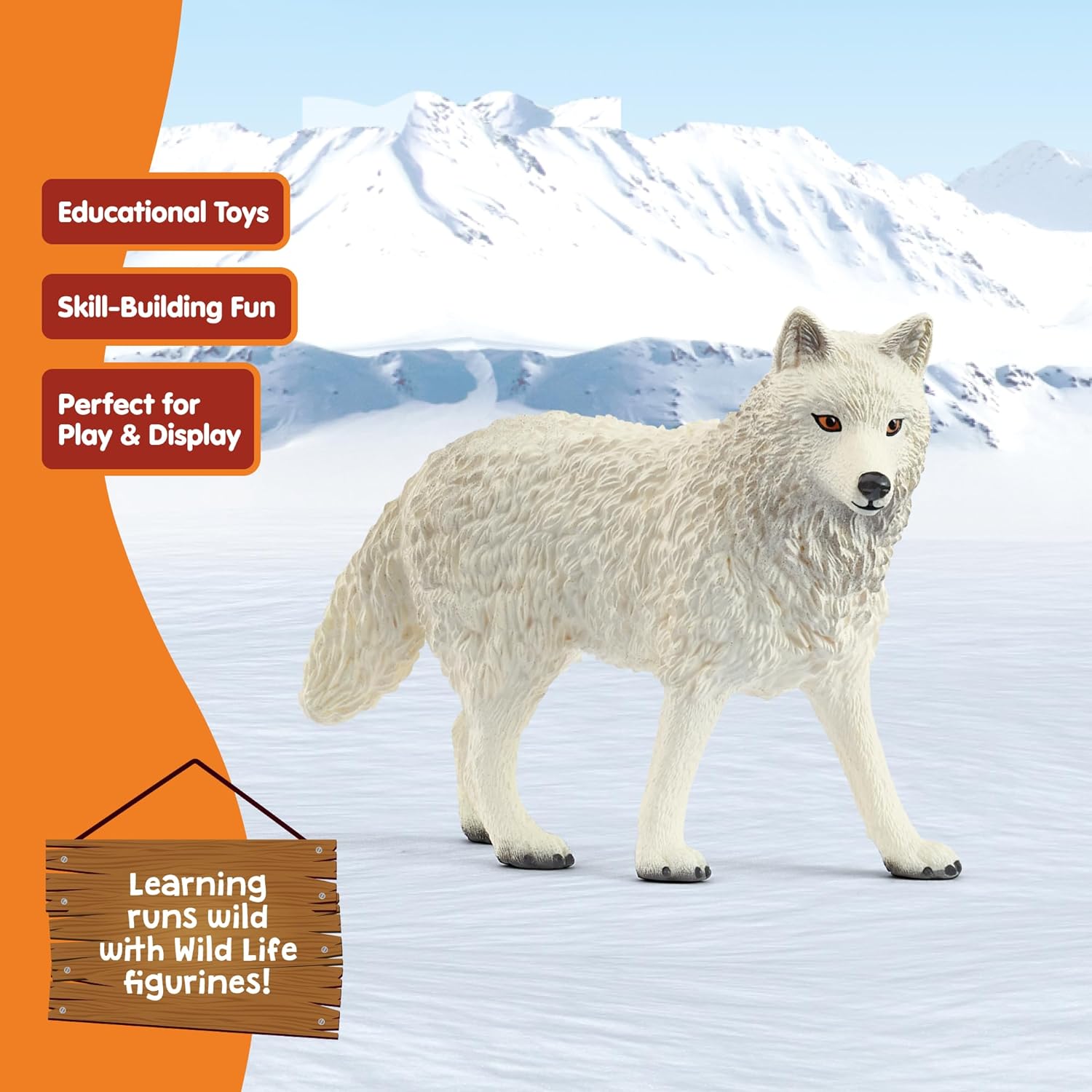 Schleich Wild Life - 3" Arctic Wolf Toy Figurine. Realistic Hand-Painted Hard Animal Toys for Boys and Girls. Durable Educational Wolf Figure for Imaginative Play. Kids and Toddlers Ages 3+ 14880
