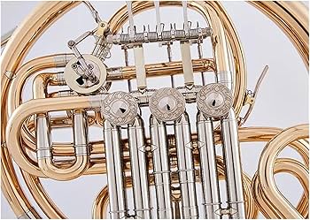 Amazon | 4 キー Bb/F 複列フレンチ ホルン真鍮ゴールド カラー