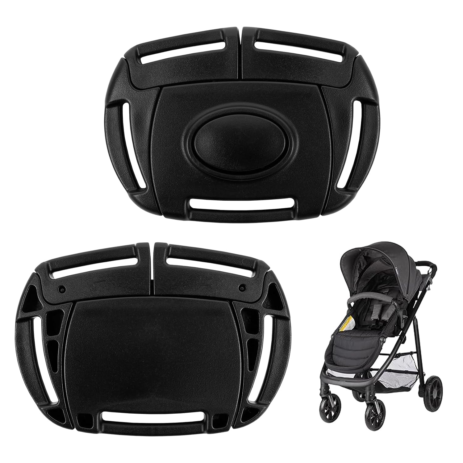 Stroller Harness Buckle Replacement Compatible with Diono Stroller & Car Seat, Safety Harness Clip for Babies, Toddlers & Kids (Buckle Only，Black 1 Pack)