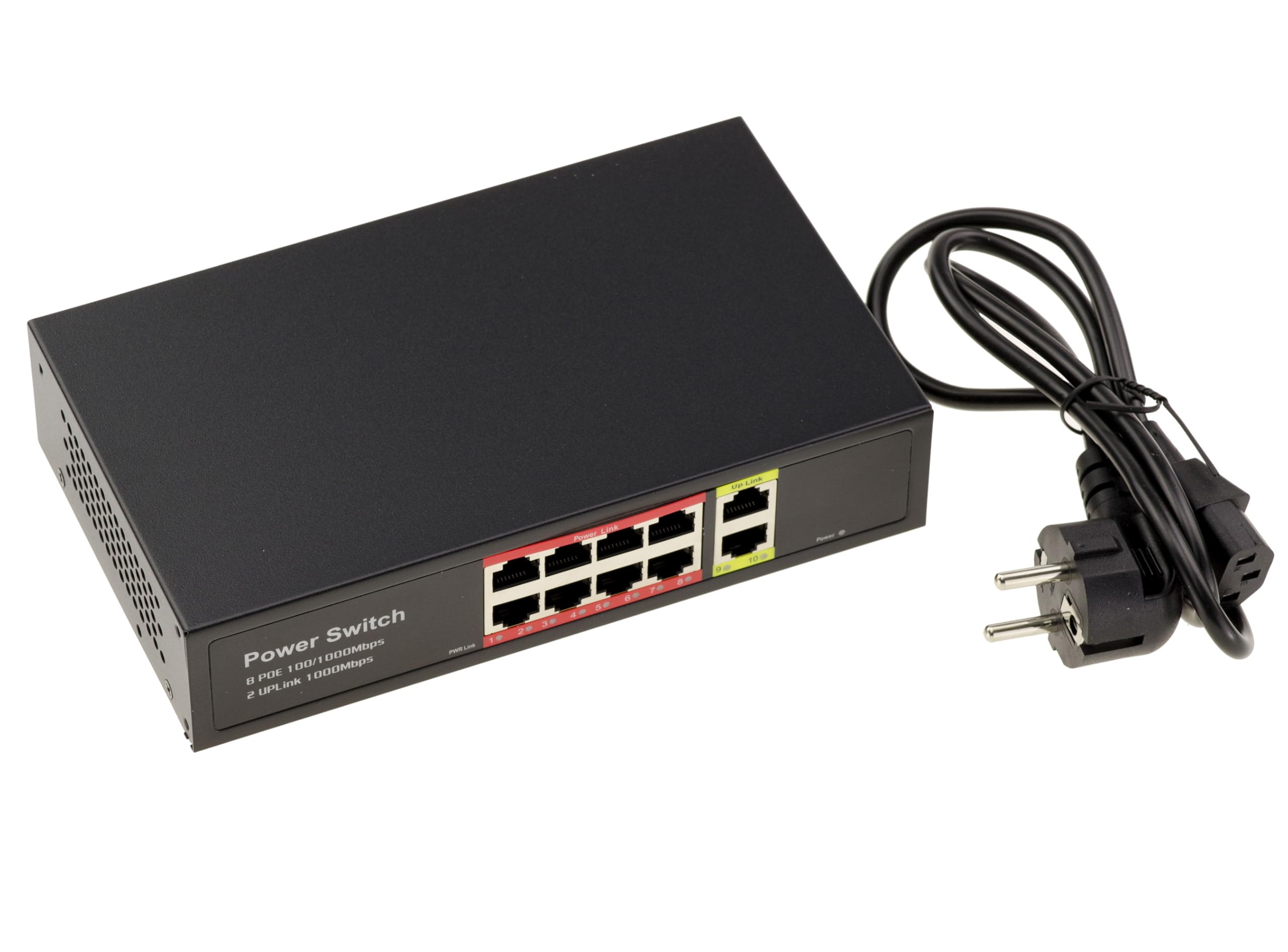 KALEA-INFORMATIQUE Switch Gigabit PoE+ 8 Ports RJ45 + 2 uplinks | Switch Gigabit Ethernet PoE/PoE+ 30 W avec huit ports RJ45 alimentés et deux ports montants pour l'interconnexion réseau.