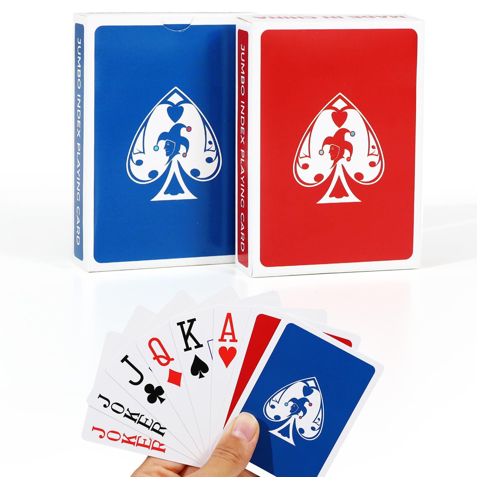 Large Print Playing Cards 2 Pack - Jumbo Index Poker Cards for Adults, Seniors & Low Vision | Premium Durable Deck of Card for Blackjack, Euchre,
