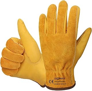Xndryan Gardening Gloves for Women, Garden Gloves Women Heavy Duty Gardening Gloves Thorn Proof Comfortable Breathable Leather Work Gloves Ladies Gardening Gloves Small