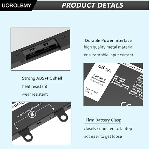 Miniatura 5 de Nueva batería de repuesto para laptop 3HWPP para Dell Latitude 5410 5401 5510 5501 5511 5411 Precisión 3541 3551 Inspiron 17 75007506 2 en 1