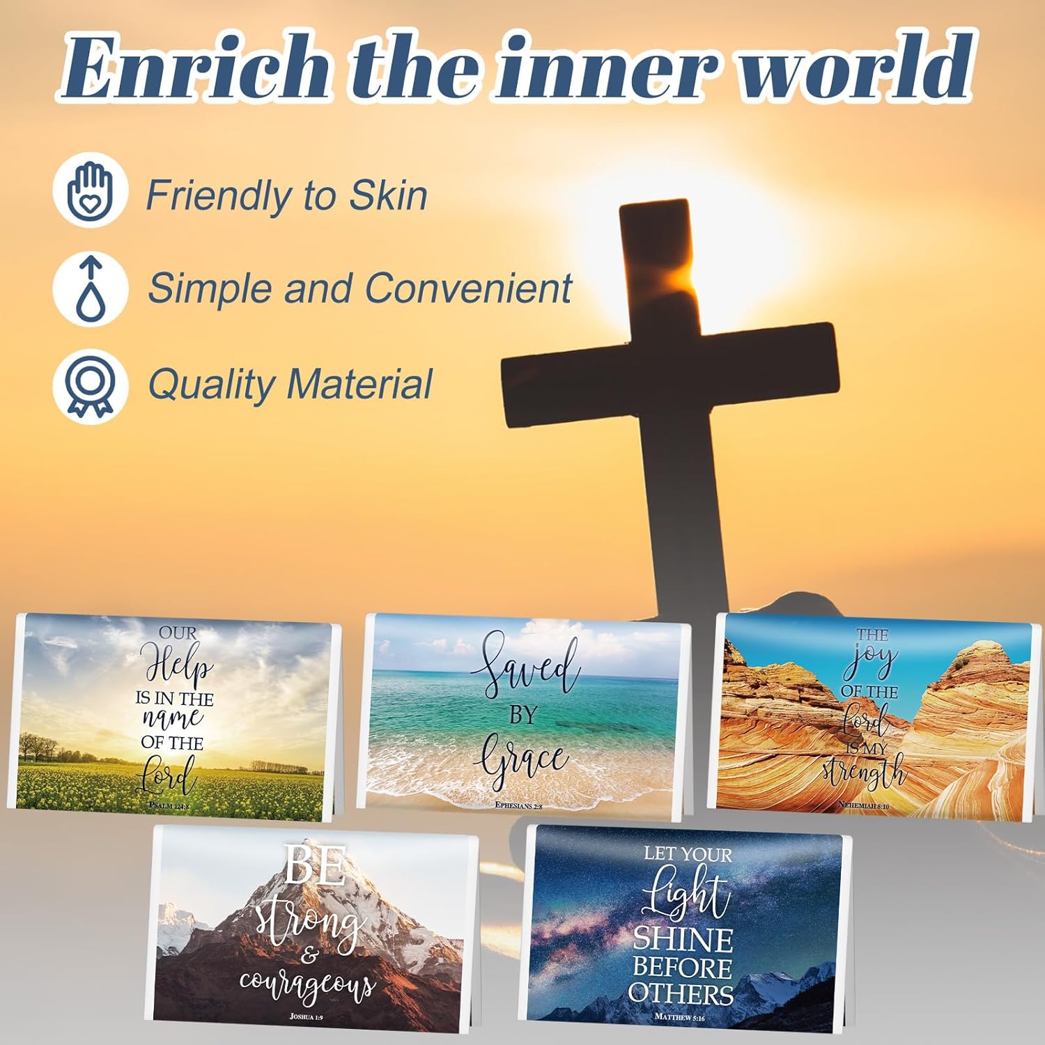 Outus 60 Pack Christian Pocket Tissues Travel Size 3 Ply Small Mini Religious Bible Verse Facial Tissues Individual 480 Sheets for Wedding Travel Sunday School Church Supplies(Christian) - Image 4