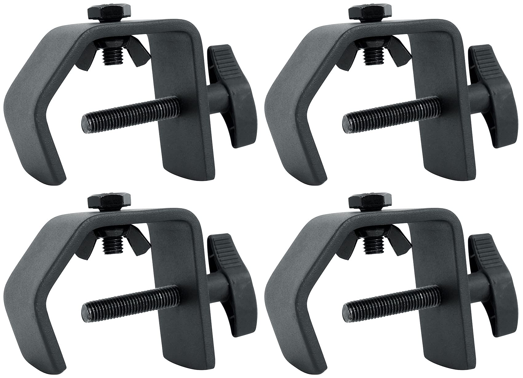 (4) Rockville LC70 Heavy Duty C Clamp - Mount Light Up to 70 LBS, Adjustable Knob (4 Items)