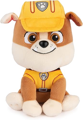 GUND Oficial Patrulla Canina Rubble en Uniforme de Construcción de Peluche, Animal de Peluche para Edades de 1 y Más, 6" (Los Estilos Pueden Variar)