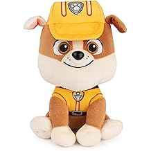 Official PAW Patrol Rubble in Signature Construction Uniform Plush Toy, Stuffed Animal for Ages 1 and Up, 6" (Styles May Vary)