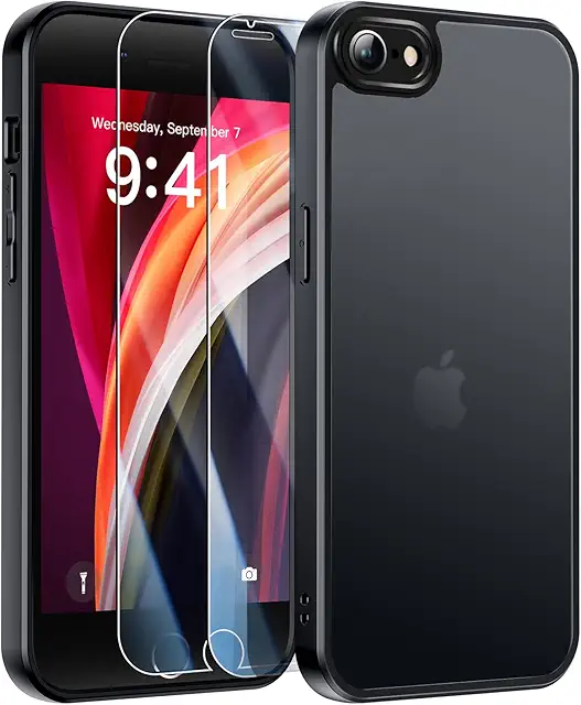 Coque iPhone 7/8/SE 2022 avec 2 verres trempés - Protection militaire antichoc