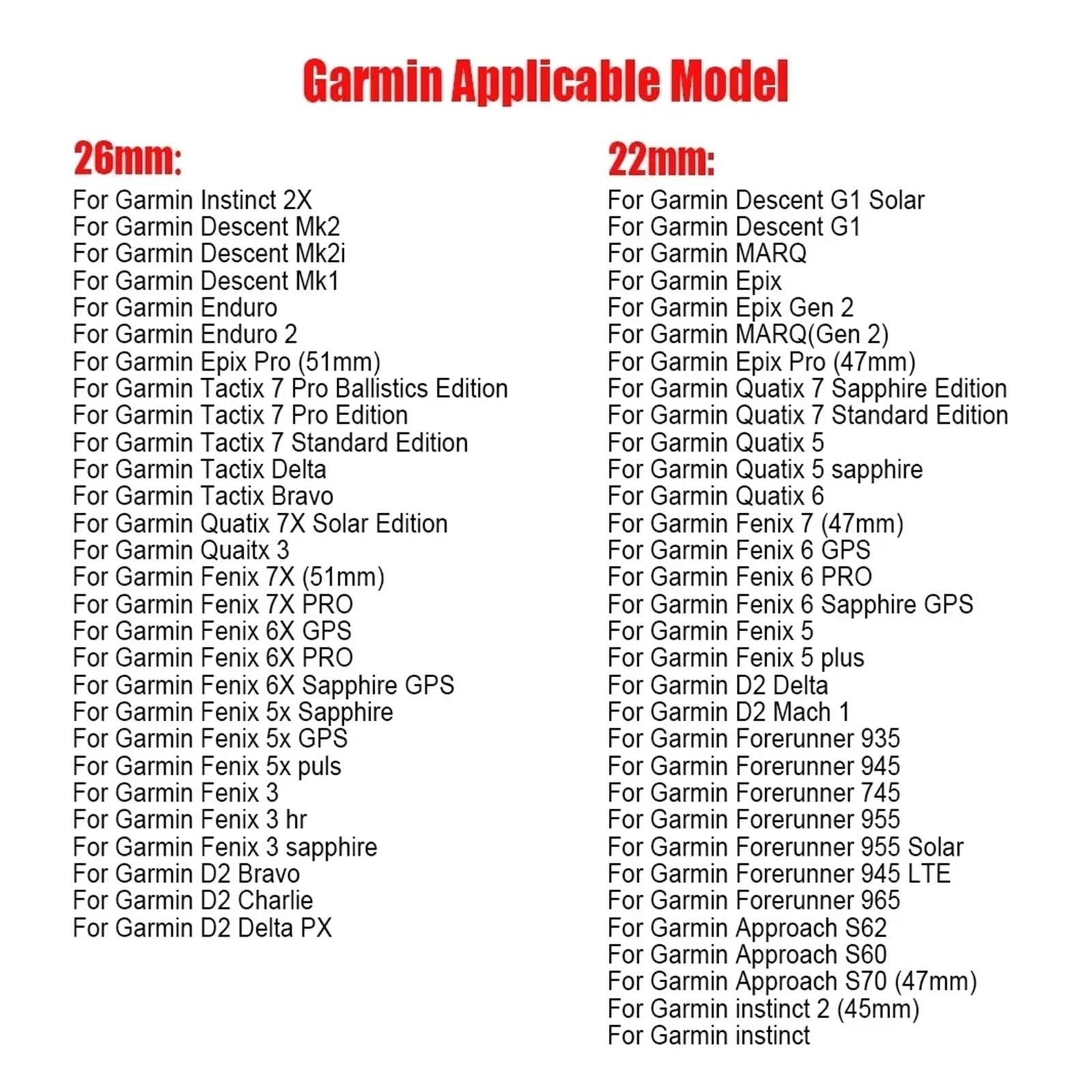 Bracelets de montre en acier inoxydable massif de 22 mm et 26 mm pour Garmin Fenix 8 51 mm 47 mm/7/6/5/Tactix 7/3HR