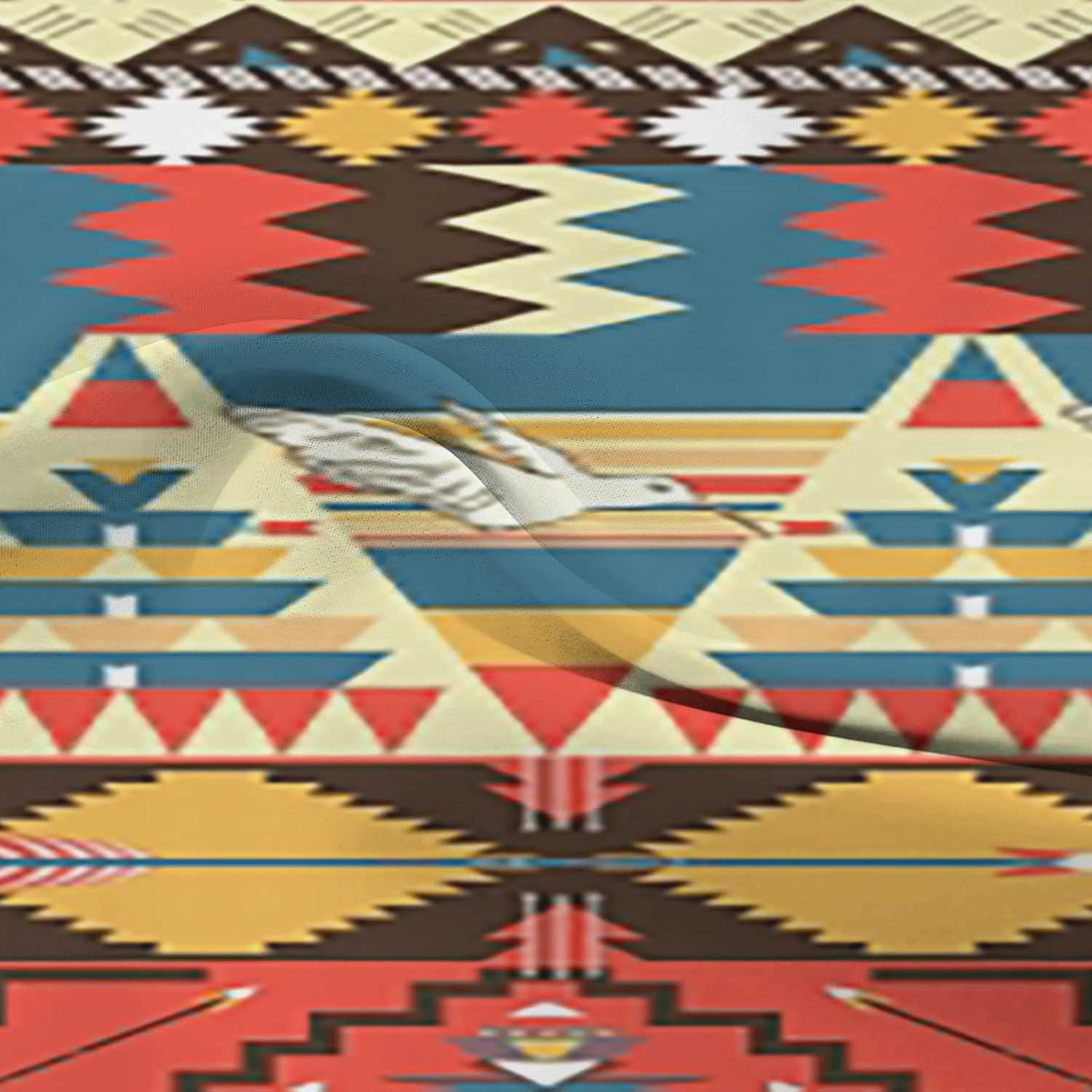 Aztec Valance Curtains, Native American Decor Blackout Window Curtain for Living Room Bedroom Decor, Energy Efficient Window Treatment 2 Panel Set, 30" W x 36" L, Colorful