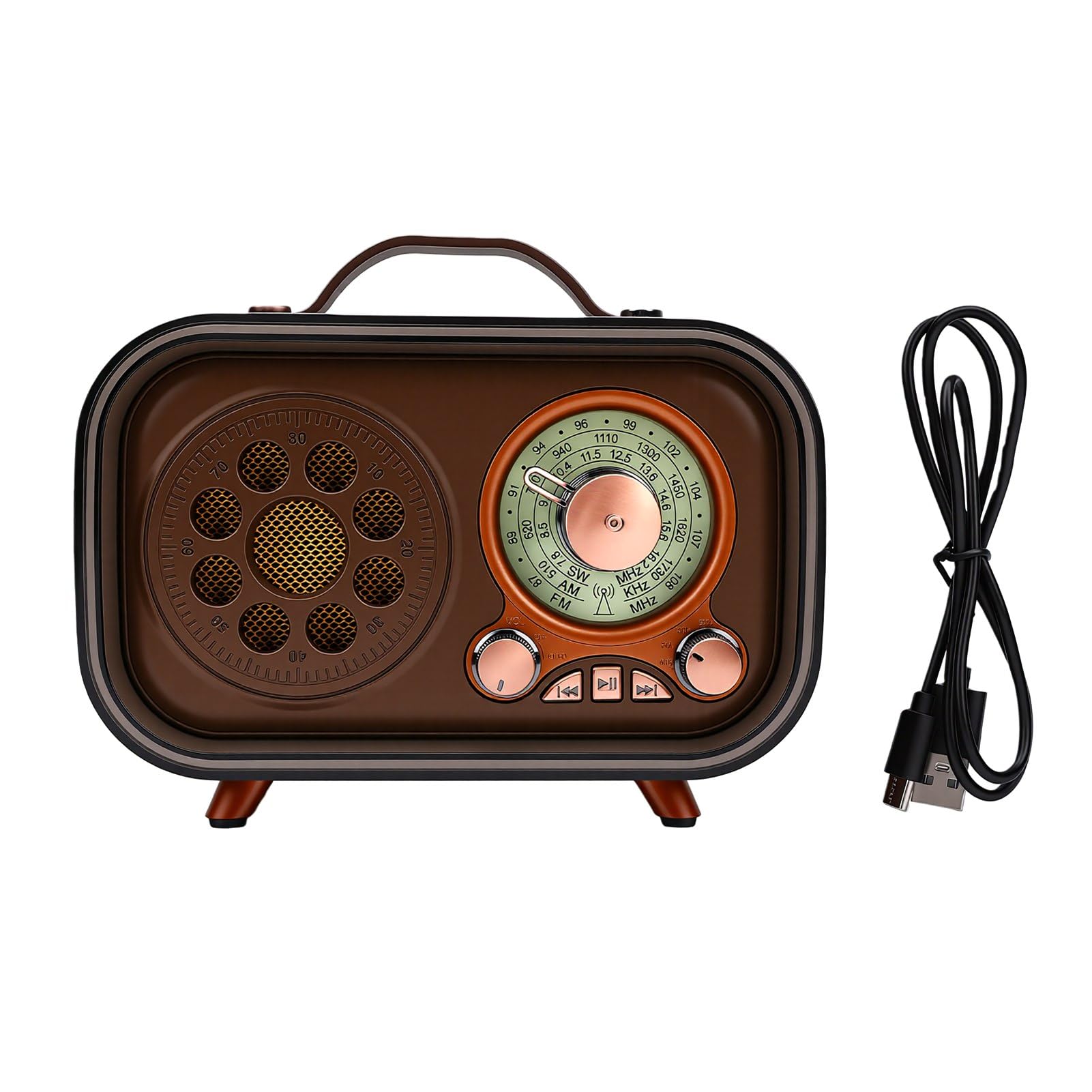 Fabater Altavoz Bluetooth Retro, Radio Portátil Am FM SW