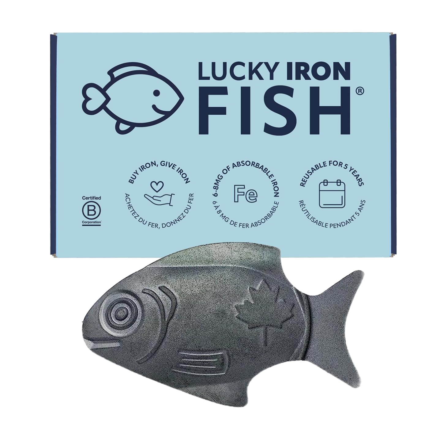 Lucky Iron FishⓇ A Natural Source of Iron - The Original Cooking Tool to Add Iron to Liquid-Based Meals, Reduce Iron Deficiency Risks - an Iron Supplement Alternative, Ideal for Menstruators & Vegans