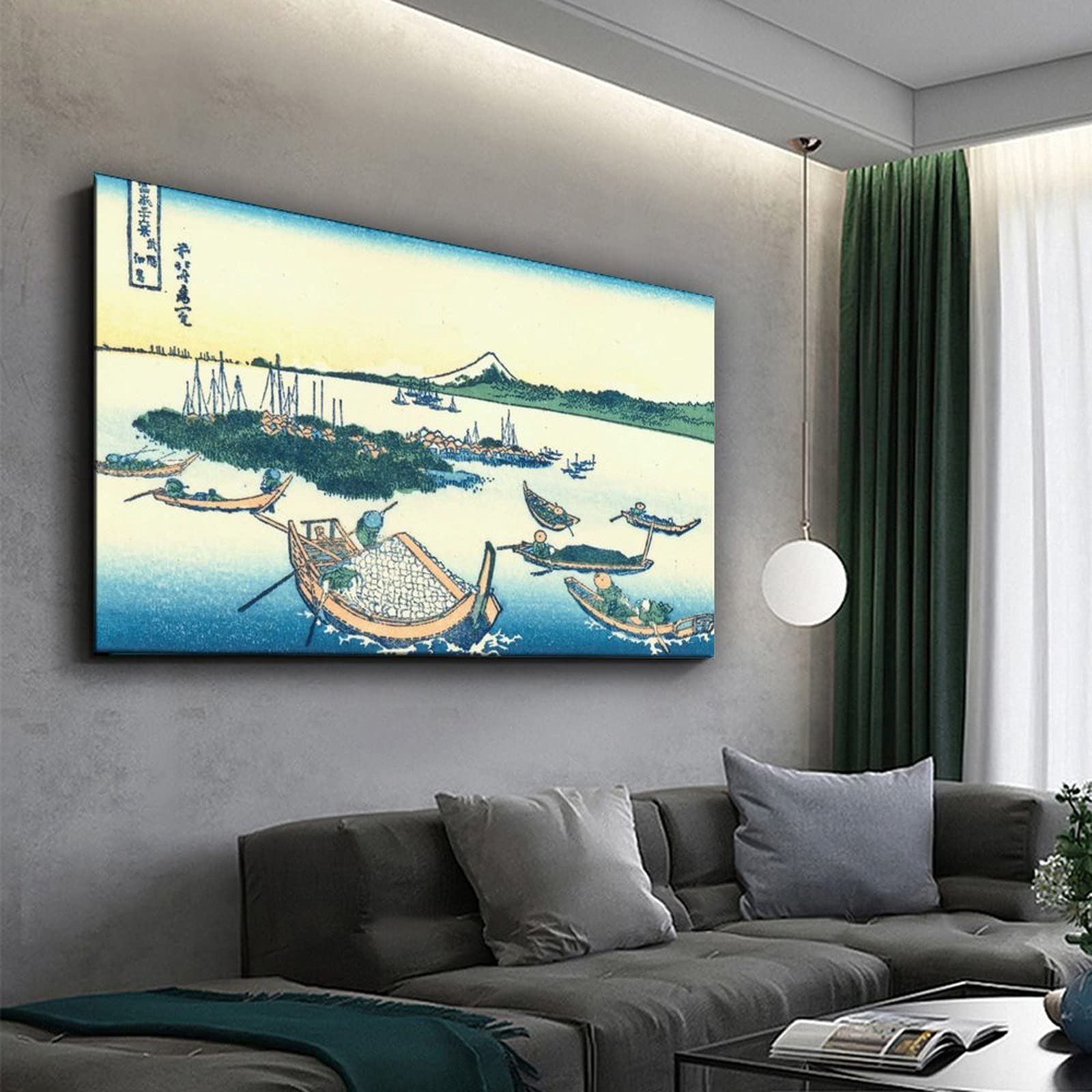 Pôster japonês Ukiyo-e - Katsushika Hokusai - Ilha Tsukada na