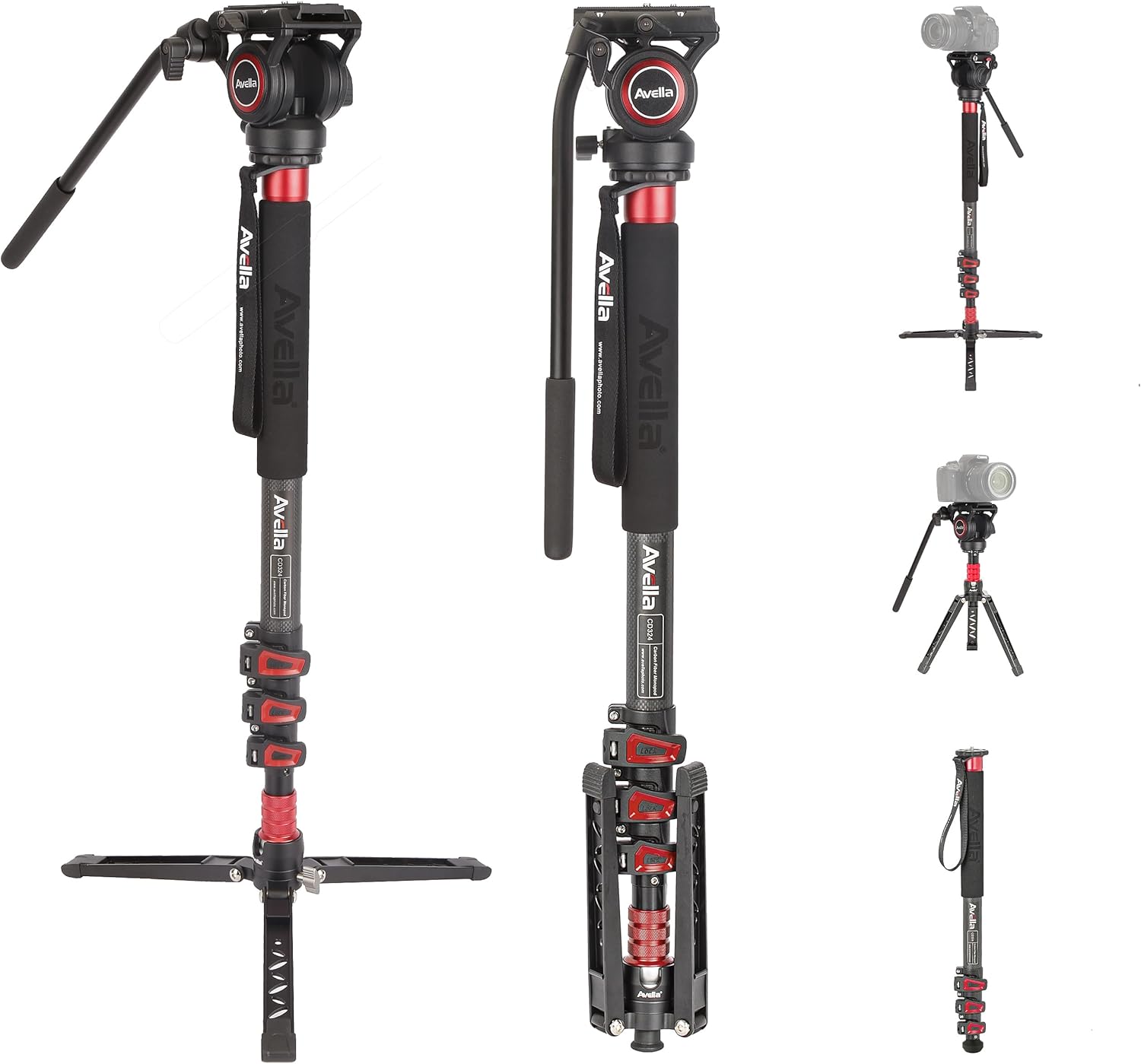 Avella CD324 Carbon Fiber Video Monopod Kit